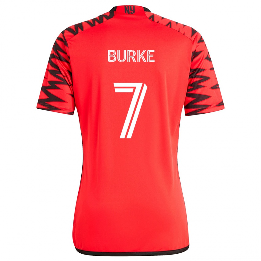 Homem Camisola Cory Burke #7 Vermelho Preto Branco Alternativa 2024/25 Camisa Brasil