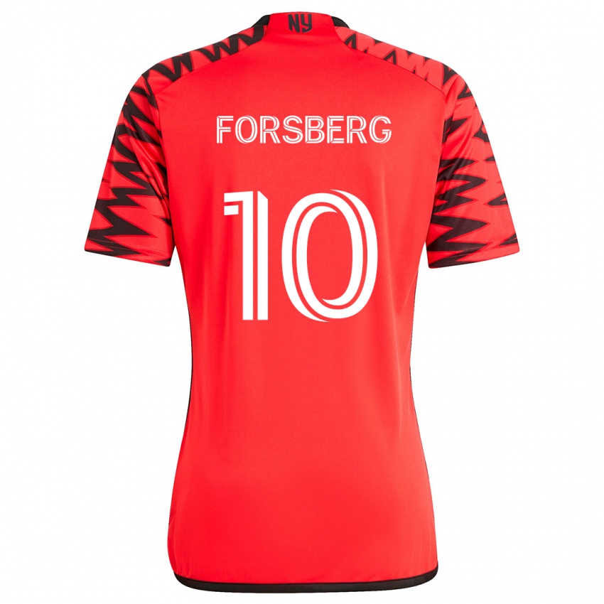 Homem Camisola Emil Forsberg #10 Vermelho Preto Branco Alternativa 2024/25 Camisa Brasil