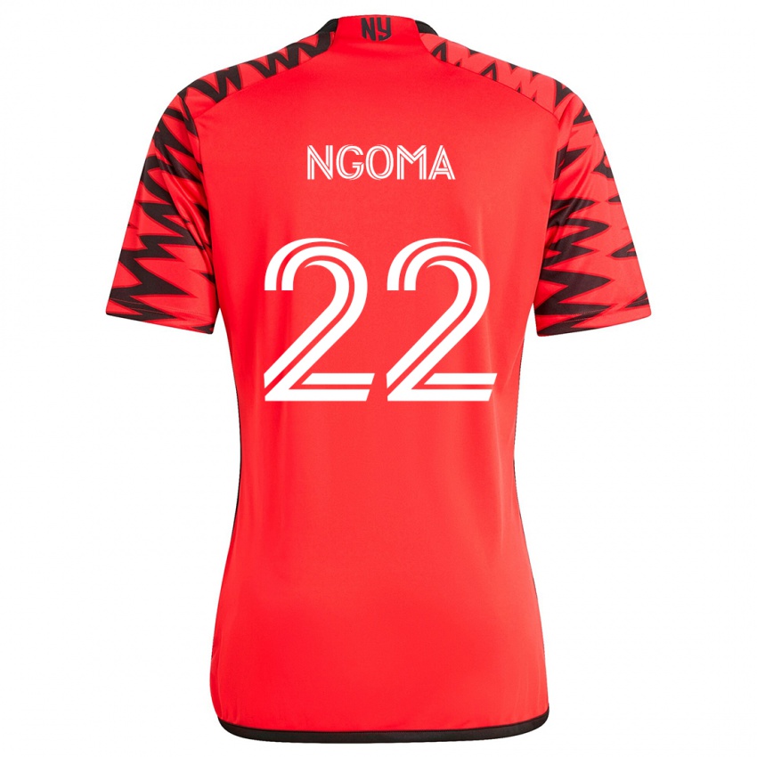 Homem Camisola Serge Ngoma #22 Vermelho Preto Branco Alternativa 2024/25 Camisa Brasil