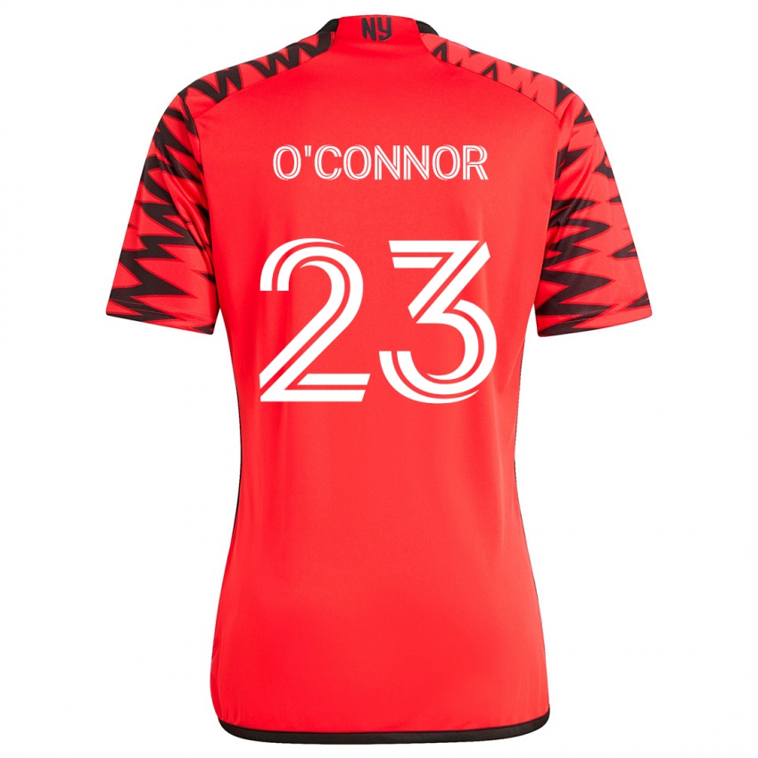 Homem Camisola Aidan O'connor #23 Vermelho Preto Branco Alternativa 2024/25 Camisa Brasil