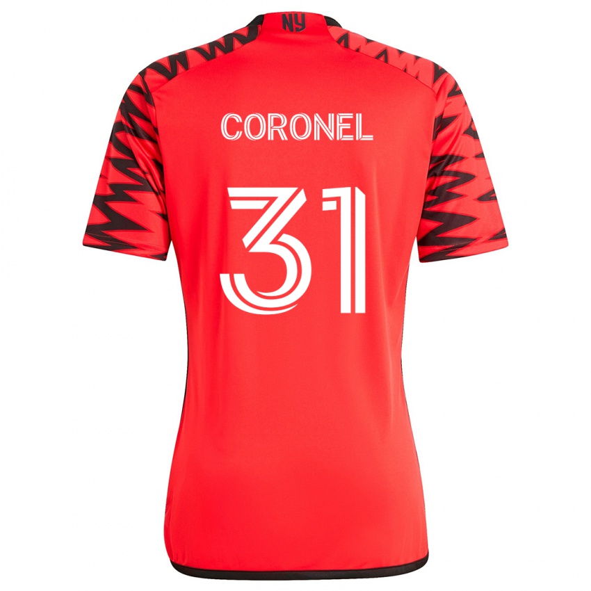 Homem Camisola Carlos Coronel #31 Vermelho Preto Branco Alternativa 2024/25 Camisa Brasil