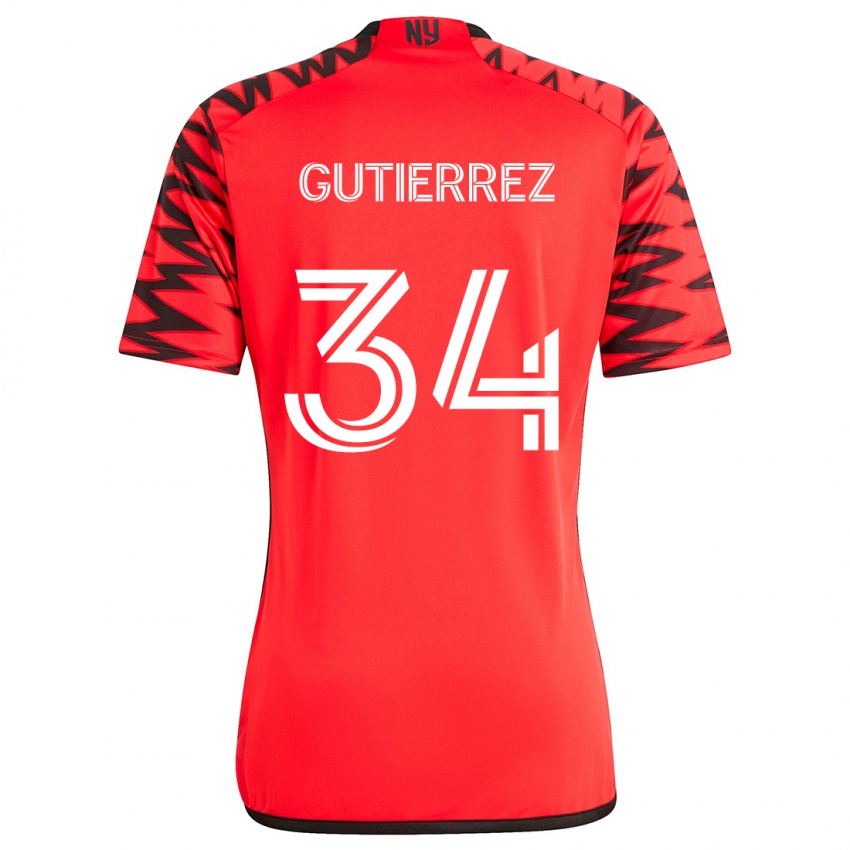 Homem Camisola Juan Gutierrez #34 Vermelho Preto Branco Alternativa 2024/25 Camisa Brasil