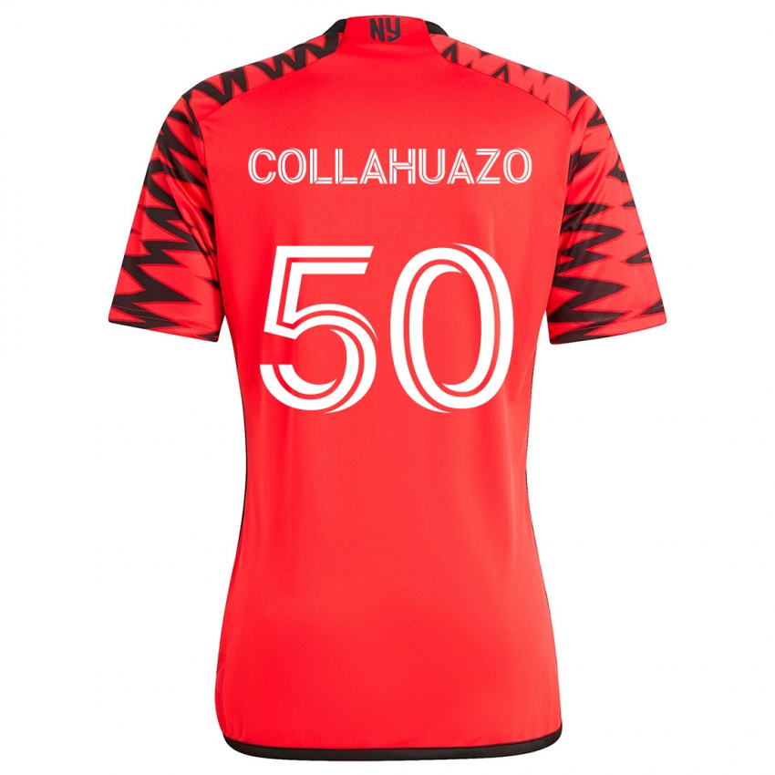 Homem Camisola Jair Collahuazo #50 Vermelho Preto Branco Alternativa 2024/25 Camisa Brasil