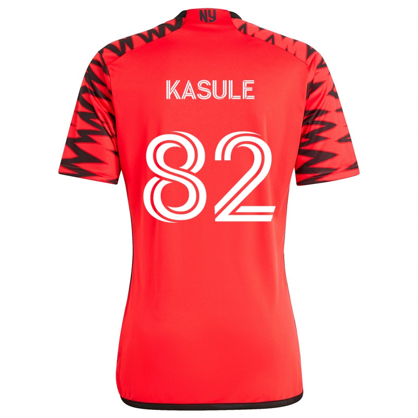 Homem Camisola Ibrahim Kasule #82 Vermelho Preto Branco Alternativa 2024/25 Camisa Brasil