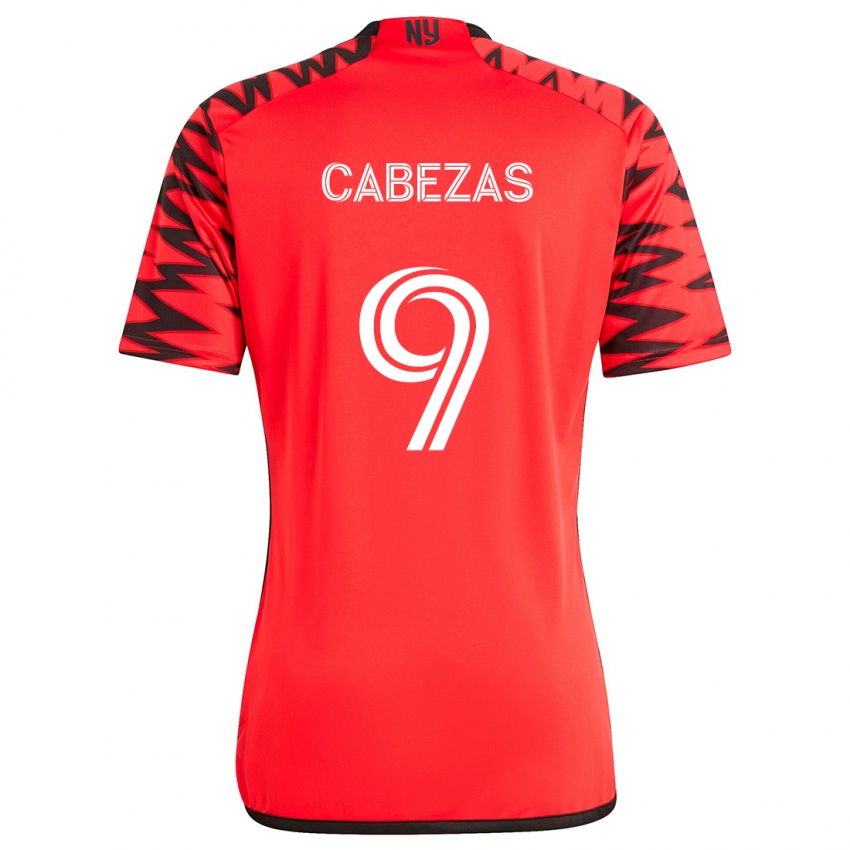 Homem Camisola Jorge Cabezas #9 Vermelho Preto Branco Alternativa 2024/25 Camisa Brasil