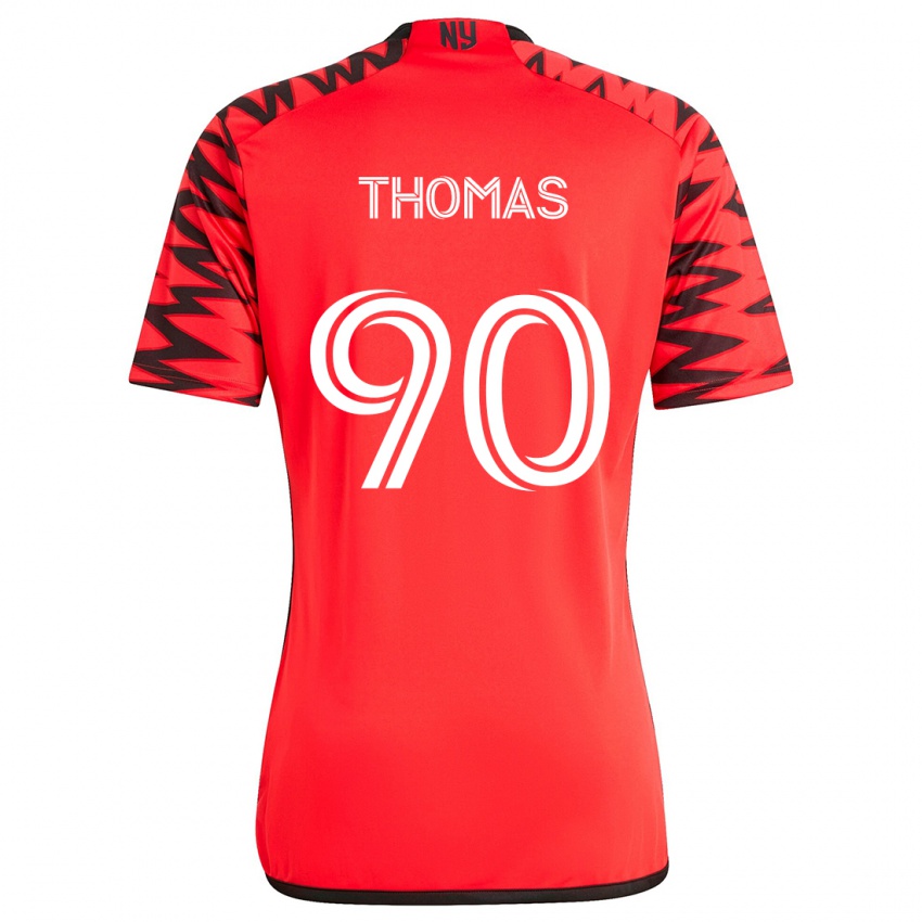 Homem Camisola Oladayo Thomas #90 Vermelho Preto Branco Alternativa 2024/25 Camisa Brasil