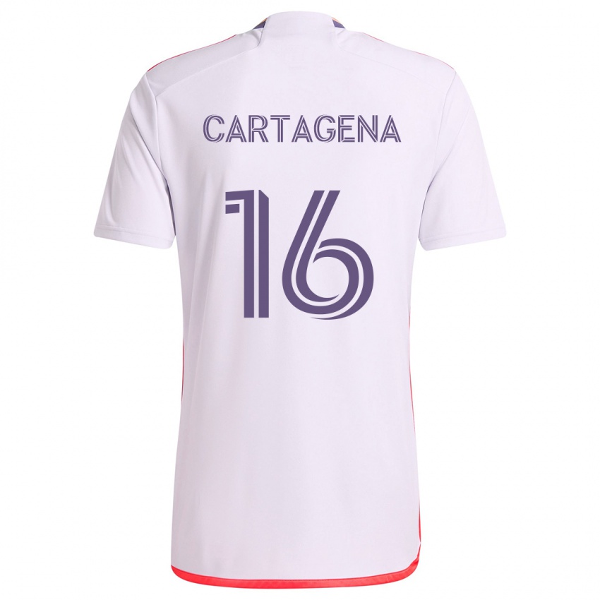 Homem Camisola Wilder Cartagena #16 Branco Vermelho Roxo Alternativa 2024/25 Camisa Brasil