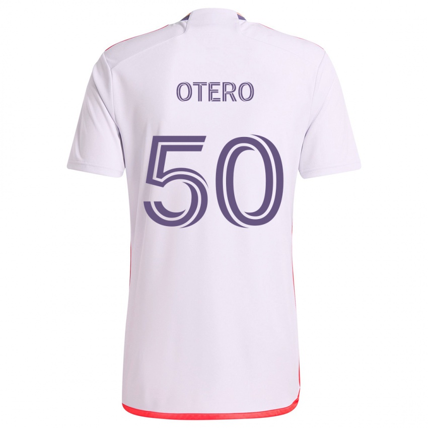 Homem Camisola Javier Otero #50 Branco Vermelho Roxo Alternativa 2024/25 Camisa Brasil