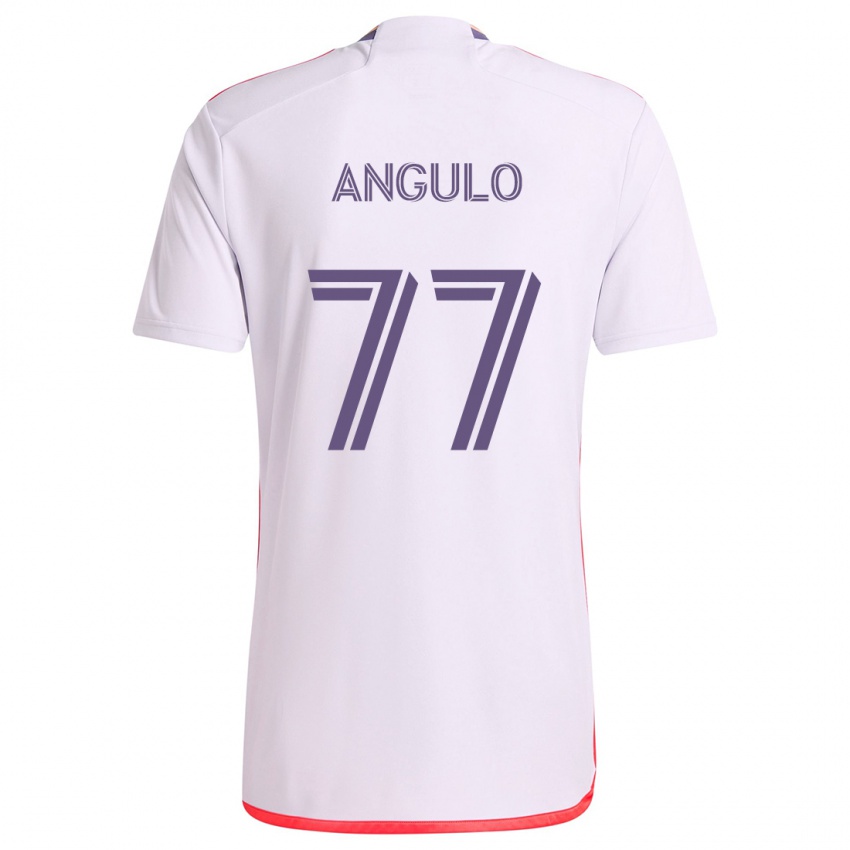 Homem Camisola Iván Angulo #77 Branco Vermelho Roxo Alternativa 2024/25 Camisa Brasil