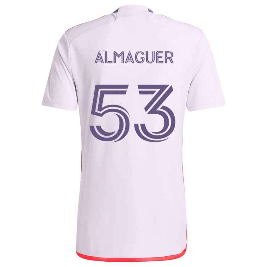 Homem Camisola Jorge Almaguer #53 Branco Vermelho Roxo Alternativa 2024/25 Camisa Brasil