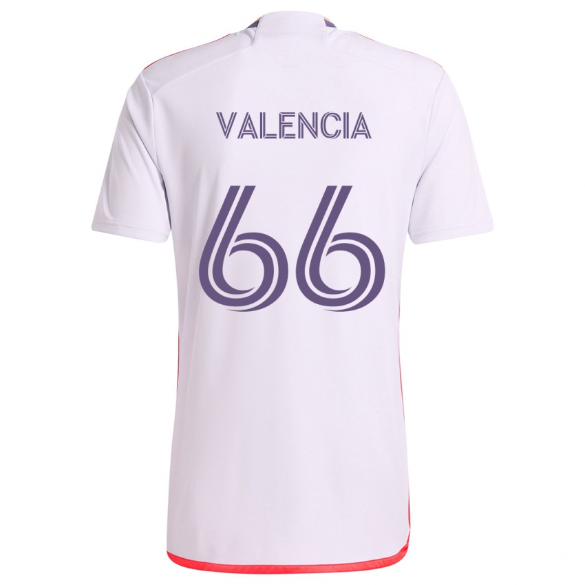 Homem Camisola Yeiler Valencia #66 Branco Vermelho Roxo Alternativa 2024/25 Camisa Brasil