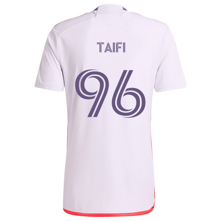 Homem Camisola Zakaria Taifi #96 Branco Vermelho Roxo Alternativa 2024/25 Camisa Brasil