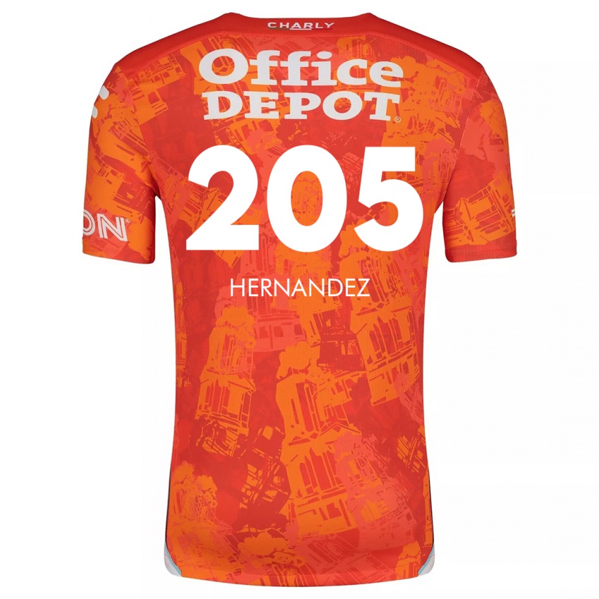 Homem Camisola Sergio Hernández #205 Laranja Branco Alternativa 2024/25 Camisa Brasil