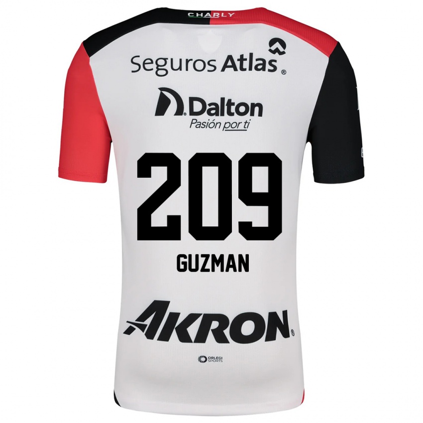 Homem Camisola Jorge Guzmán #209 Branco Vermelho Preto Alternativa 2024/25 Camisa Brasil