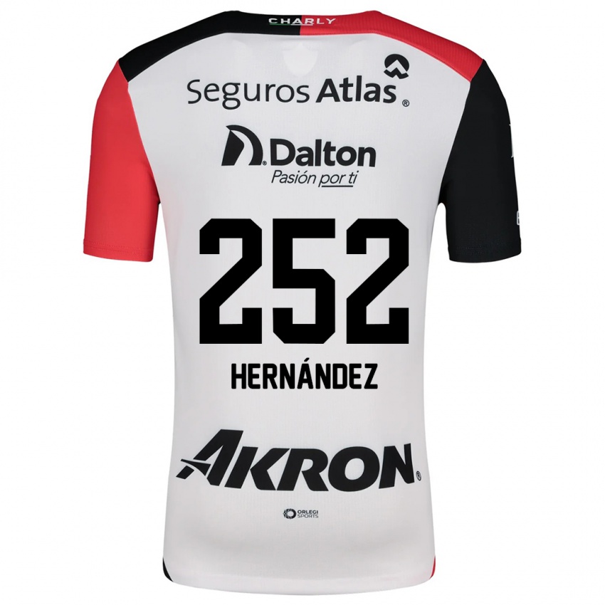 Homem Camisola Luis Hernández #252 Branco Vermelho Preto Alternativa 2024/25 Camisa Brasil