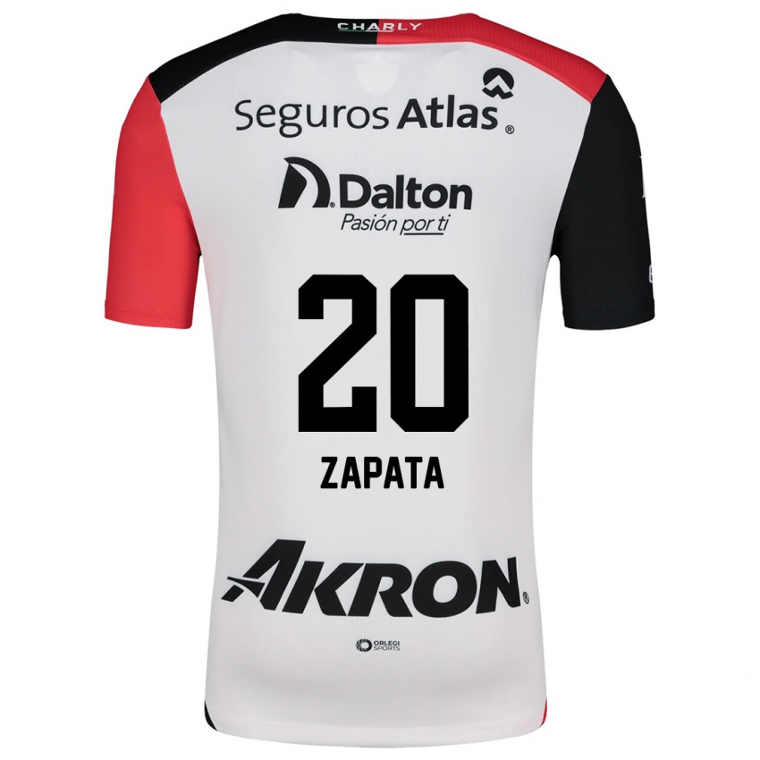 Homem Camisola Juan Zapata #20 Branco Vermelho Preto Alternativa 2024/25 Camisa Brasil