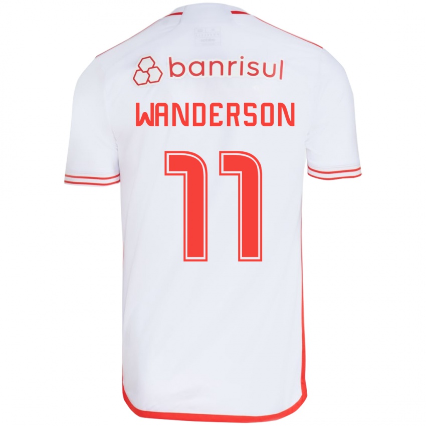 Homem Camisola Wanderson #11 Branco Vermelho Alternativa 2024/25 Camisa Brasil