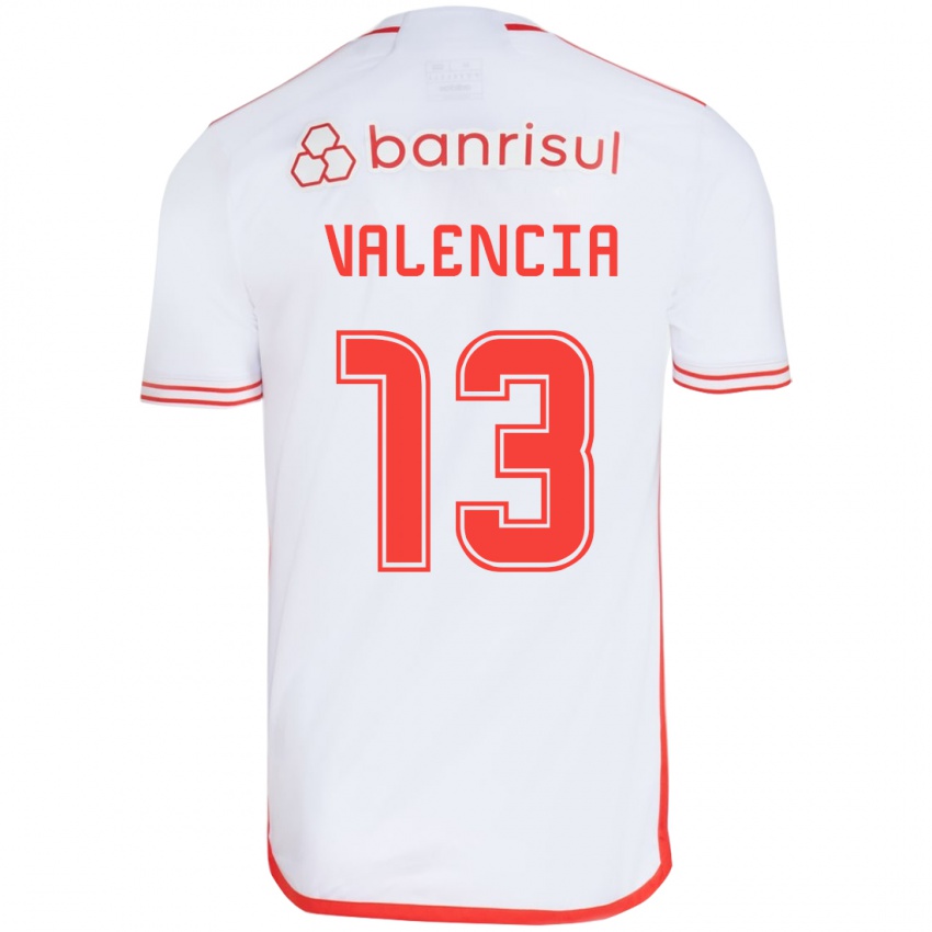 Homem Camisola Enner Valencia #13 Branco Vermelho Alternativa 2024/25 Camisa Brasil