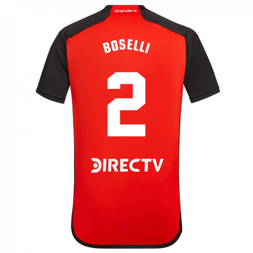 Homem Camisola Sebastián Boselli #2 Vermelho Preto Branco Alternativa 2024/25 Camisa Brasil