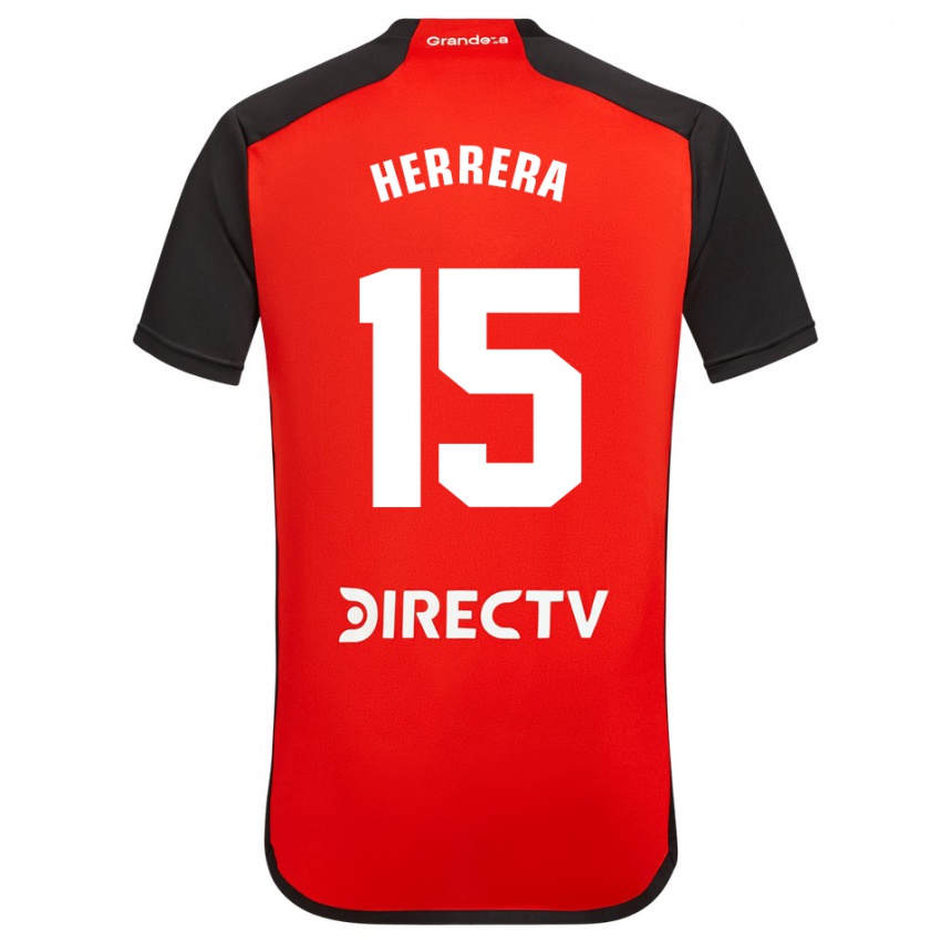 Homem Camisola Andrés Herrera #15 Vermelho Preto Branco Alternativa 2024/25 Camisa Brasil