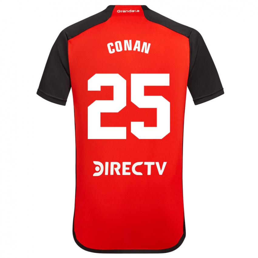 Homem Camisola Conan Ledesma #25 Vermelho Preto Branco Alternativa 2024/25 Camisa Brasil