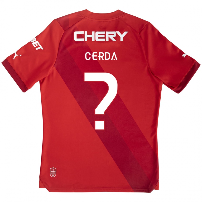 Homem Camisola Axel Cerda #0 Vermelho Branco Alternativa 2024/25 Camisa Brasil