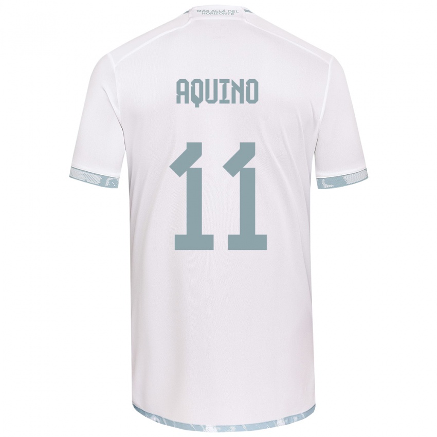 Homem Camisola Yisel Aquino #11 Branco Cinza Alternativa 2024/25 Camisa Brasil