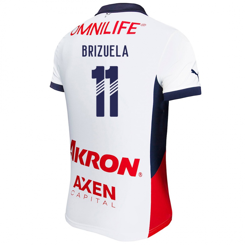 Homem Camisola Isaác Brizuela #11 Branco Vermelho Azul Alternativa 2024/25 Camisa Brasil