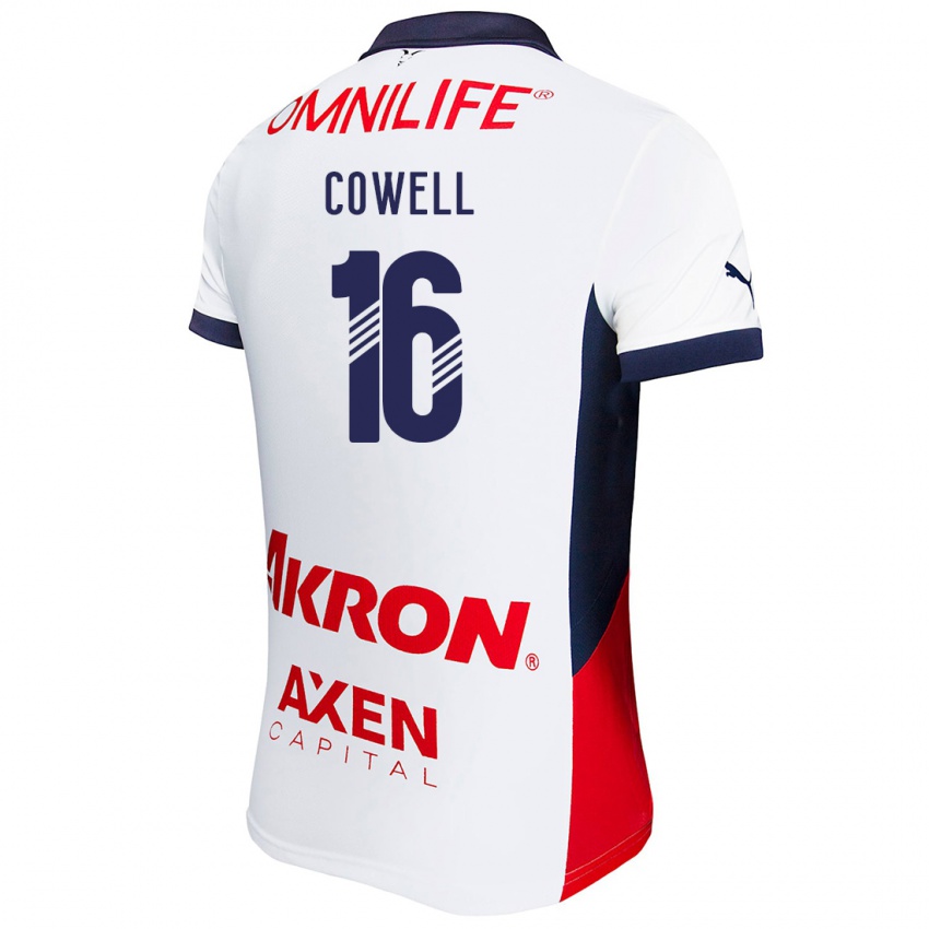 Homem Camisola Cade Cowell #16 Branco Vermelho Azul Alternativa 2024/25 Camisa Brasil