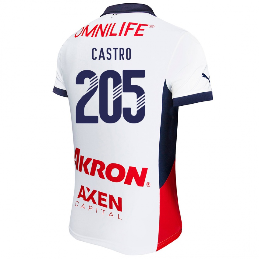 Homem Camisola Ariel Castro #205 Branco Vermelho Azul Alternativa 2024/25 Camisa Brasil