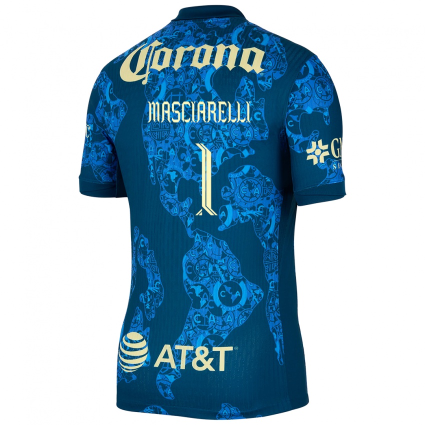 Homem Camisola Renata Masciarelli #1 Azul Amarelo Alternativa 2024/25 Camisa Brasil