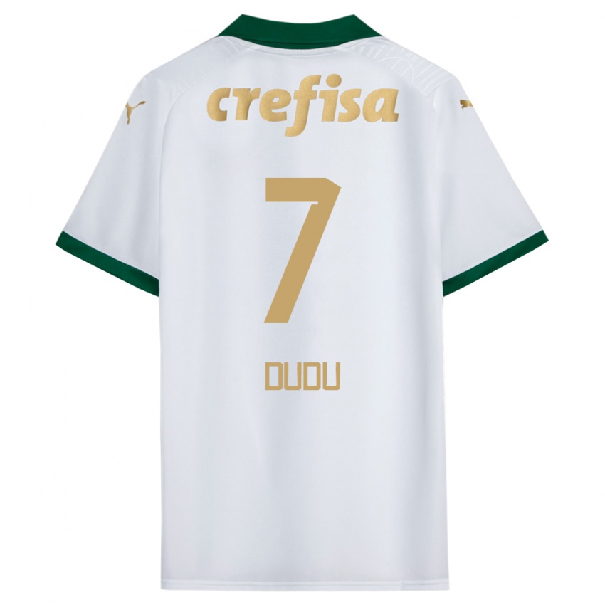 Homem Camisola Dudu #7 Branco Verde Alternativa 2024/25 Camisa Brasil