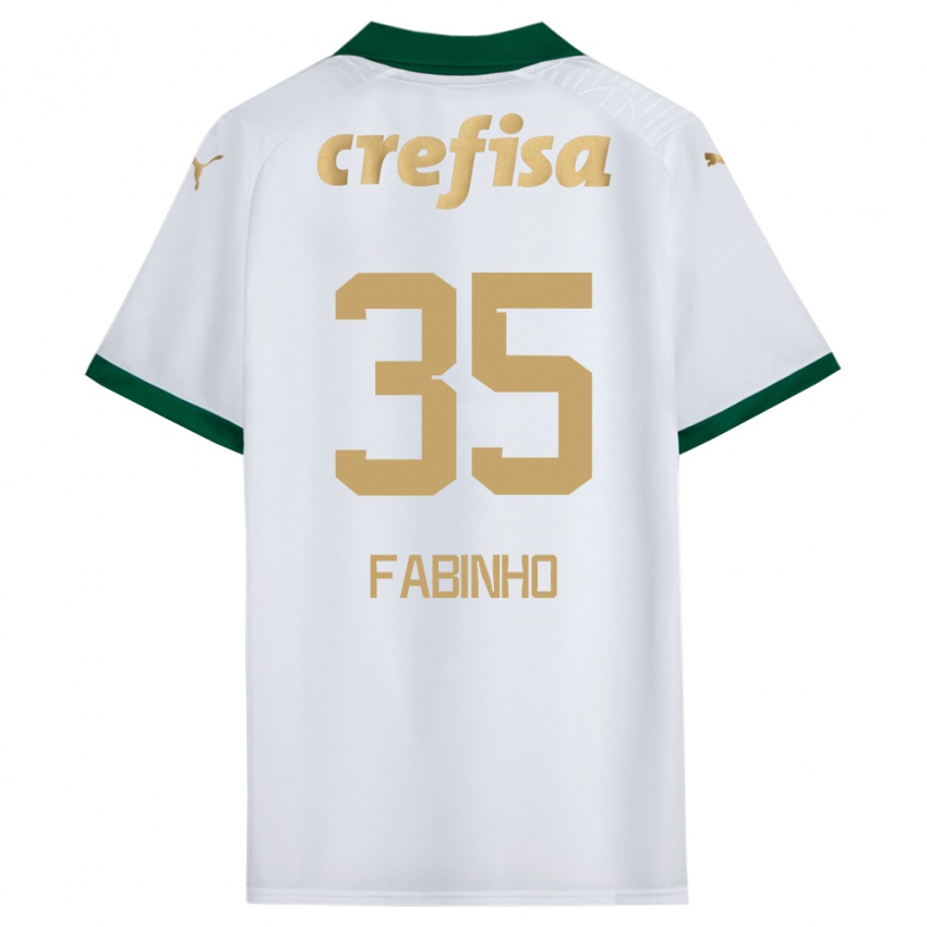 Homem Camisola Fabinho #35 Branco Verde Alternativa 2024/25 Camisa Brasil