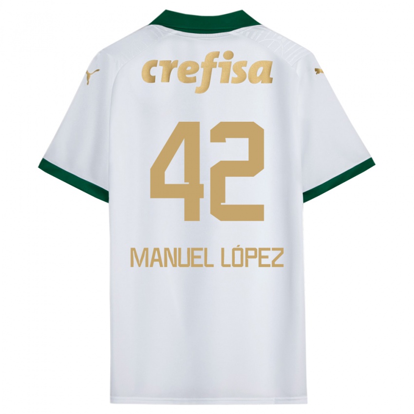 Homem Camisola José Manuel López #42 Branco Verde Alternativa 2024/25 Camisa Brasil