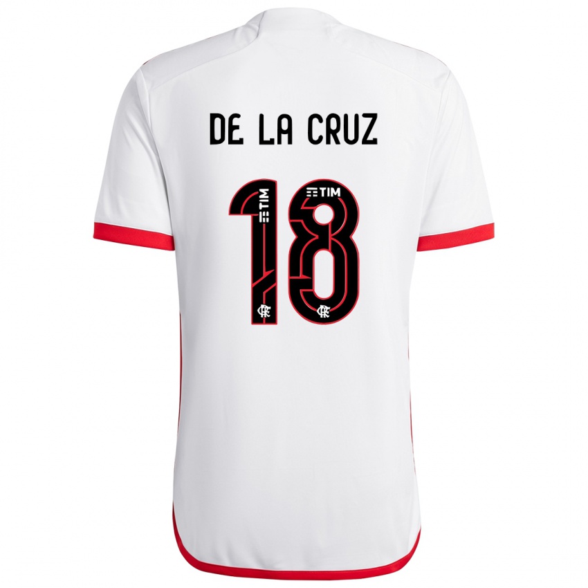 Homem Camisola Nicolas De La Cruz #18 Branco Vermelho Alternativa 2024/25 Camisa Brasil