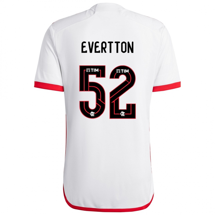 Homem Camisola Evertton #52 Branco Vermelho Alternativa 2024/25 Camisa Brasil