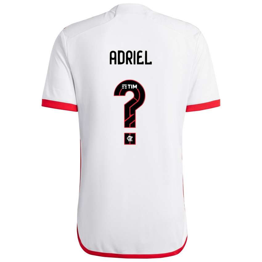 Homem Camisola Adriel #0 Branco Vermelho Alternativa 2024/25 Camisa Brasil