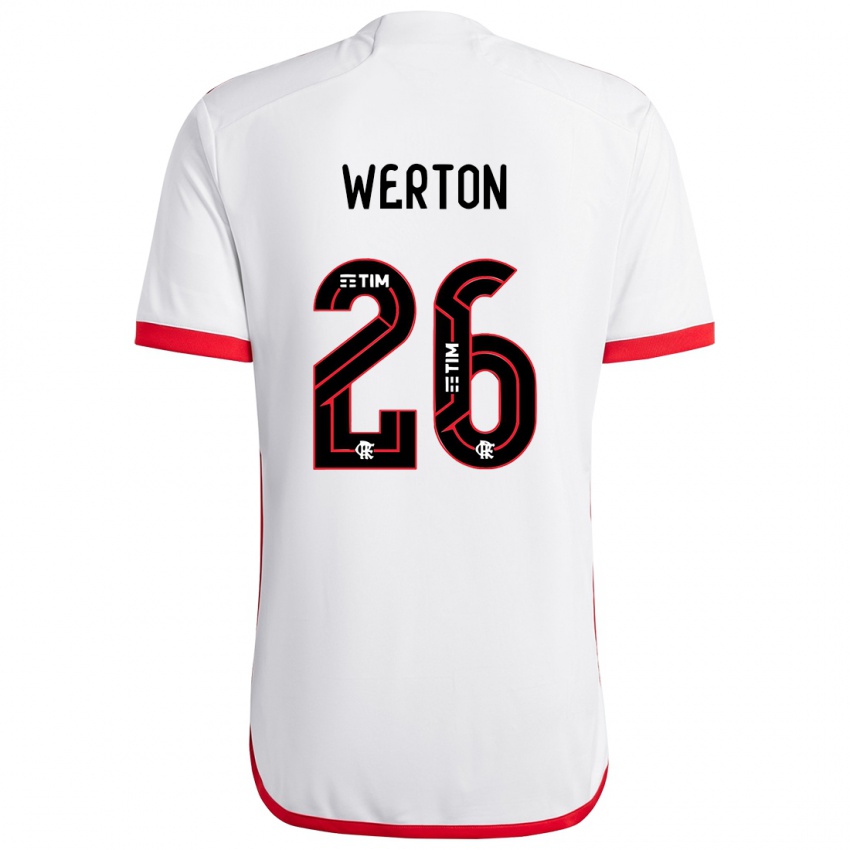 Homem Camisola Werton #26 Branco Vermelho Alternativa 2024/25 Camisa Brasil