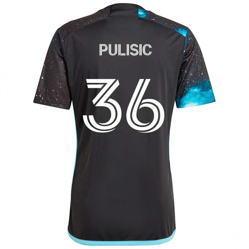 Mulher Camisola Will Pulisic #36 Preto Azul Principal 2024/25 Camisa Brasil