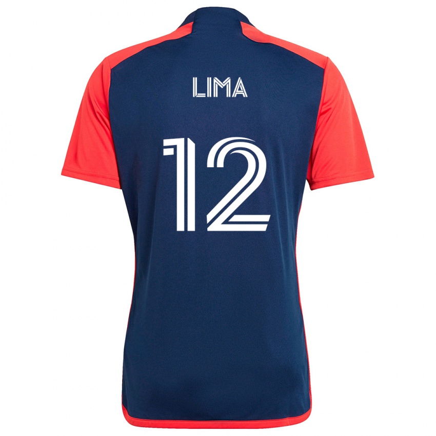 Mulher Camisola Nick Lima #12 Azul Vermelho Principal 2024/25 Camisa Brasil