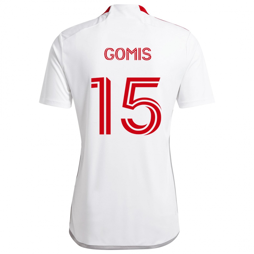 Mulher Camisola Nicksoen Gomis #15 Branco Vermelho Alternativa 2024/25 Camisa Brasil