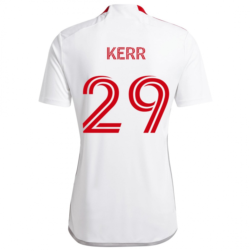 Mulher Camisola Deandre Kerr #29 Branco Vermelho Alternativa 2024/25 Camisa Brasil