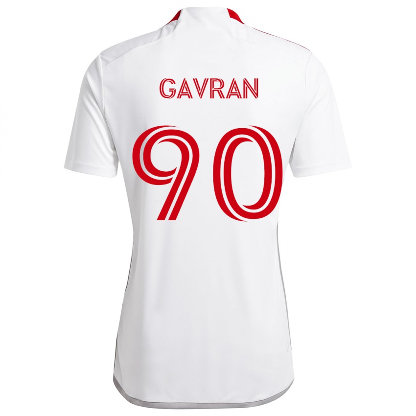 Mulher Camisola Luka Gavran #90 Branco Vermelho Alternativa 2024/25 Camisa Brasil