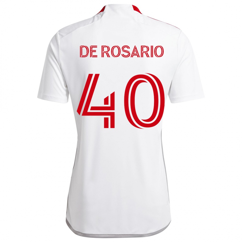 Mulher Camisola Adisa De Rosario #40 Branco Vermelho Alternativa 2024/25 Camisa Brasil