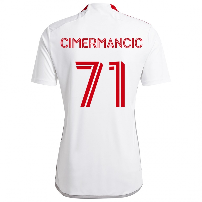 Mulher Camisola Markus Cimermancic #71 Branco Vermelho Alternativa 2024/25 Camisa Brasil