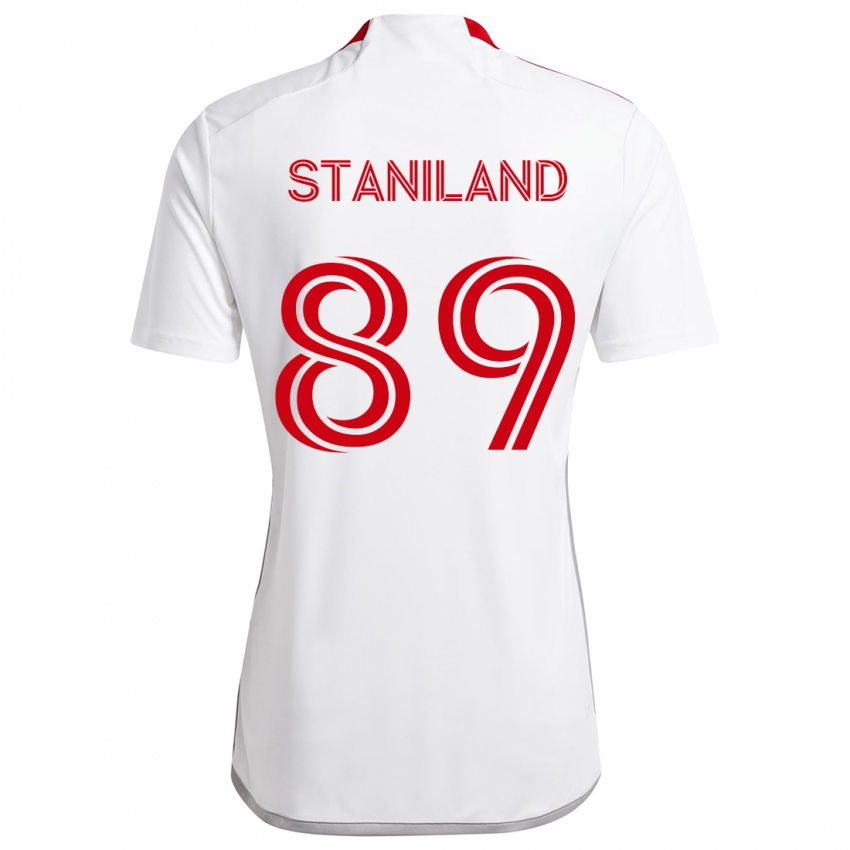 Mulher Camisola Charlie Staniland #89 Branco Vermelho Alternativa 2024/25 Camisa Brasil