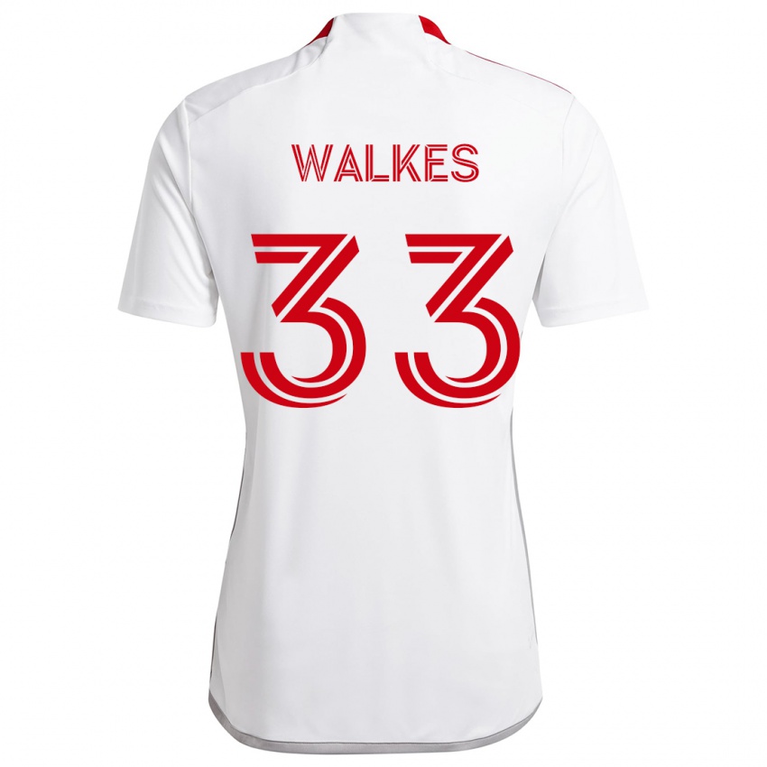 Mulher Camisola Reshaun Walkes #33 Branco Vermelho Alternativa 2024/25 Camisa Brasil