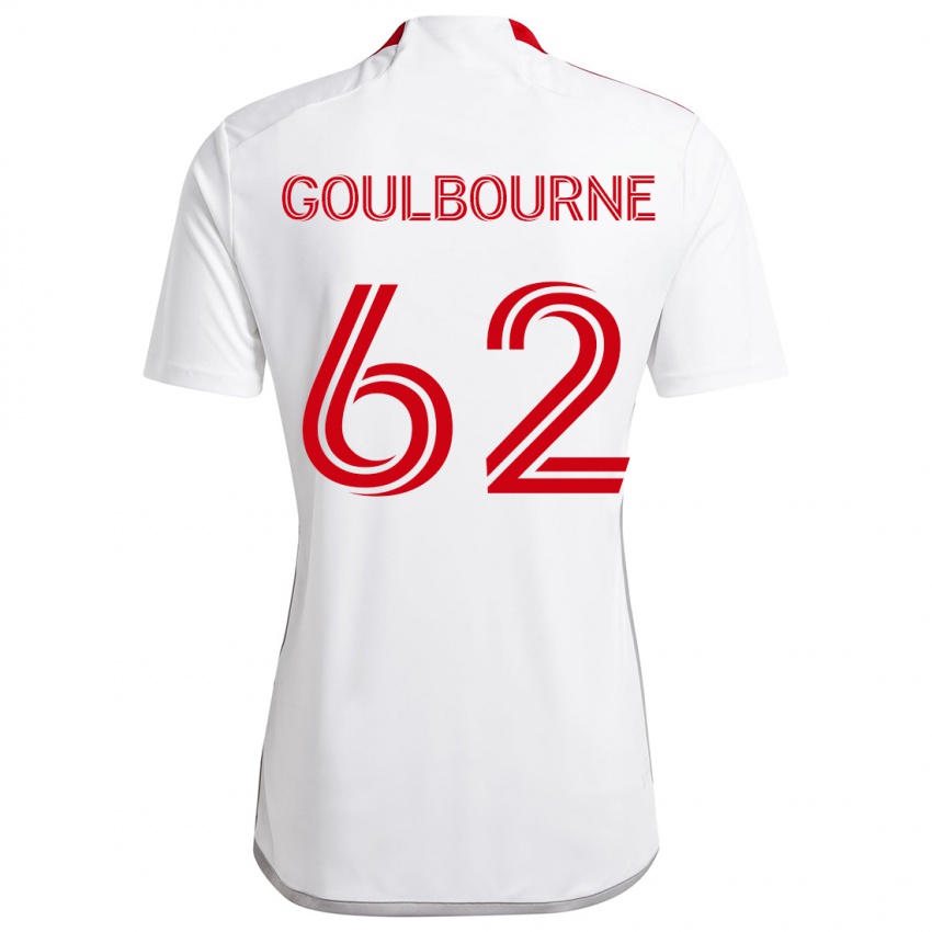 Mulher Camisola Rohan Goulbourne #62 Branco Vermelho Alternativa 2024/25 Camisa Brasil