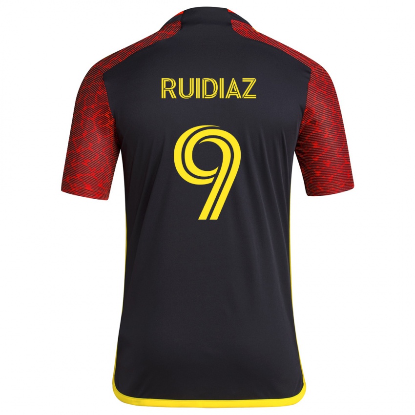 Mulher Camisola Raúl Ruidíaz #9 Vermelho Preto Alternativa 2024/25 Camisa Brasil