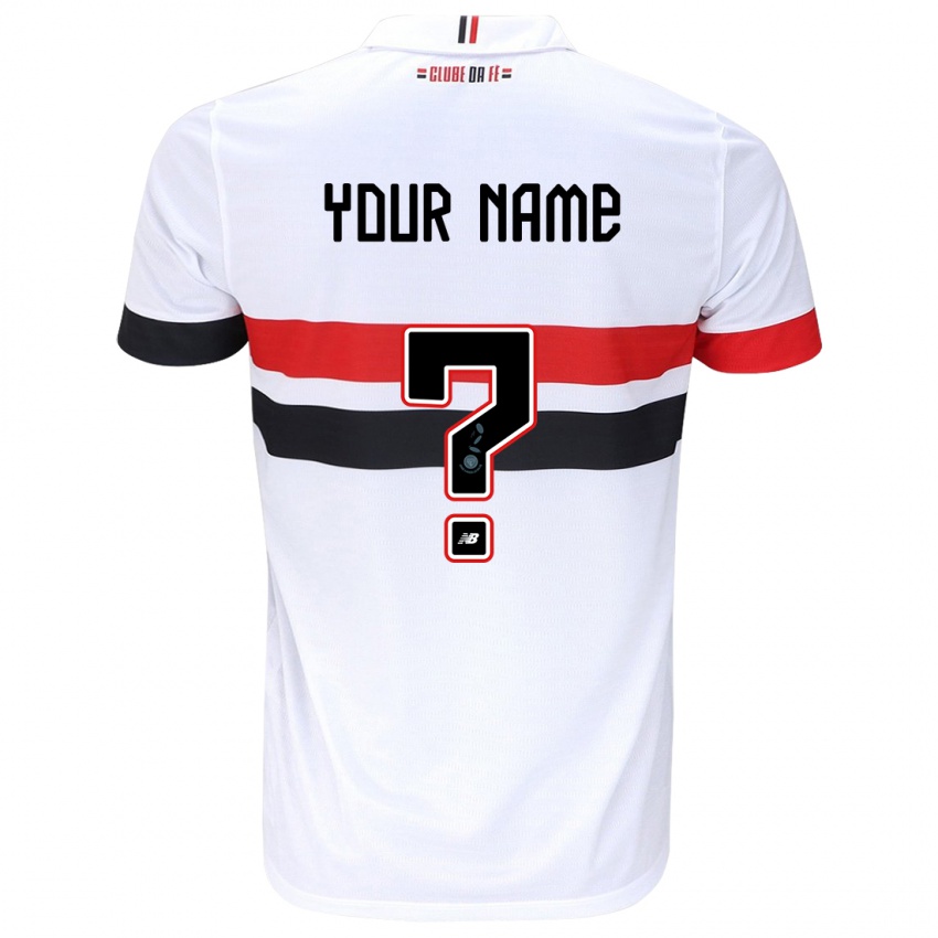 Criança Camisola Seu Nome #0 Branco Vermelho Preto Principal 2024/25 Camisa Brasil